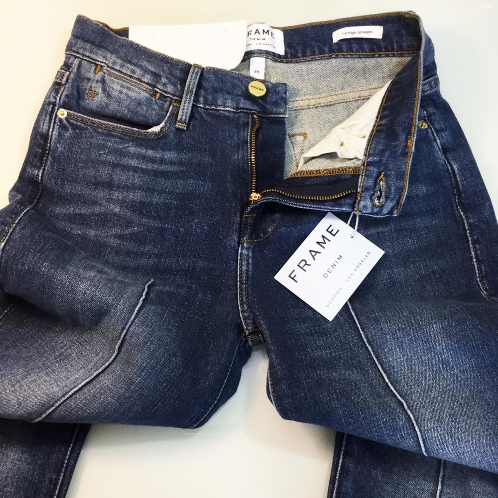 NWT FRAME Le High Pintucked Straight Jeans - Picture 4 of 6